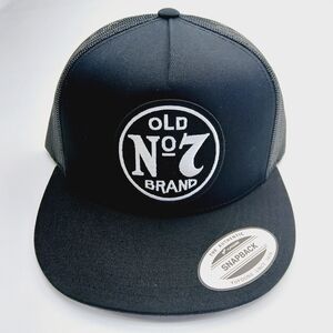 Black Old No. 7 Snapback Hat